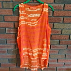 Match Marika Charles orange silk tie dye blouse